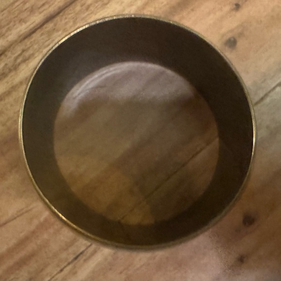 Artisan Teal and Gold Peacock Bangle Bracelet - Picture 4 of 4